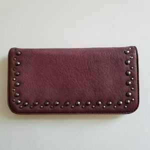 Banana Republic  Leather Wallet w/ Studs in Wine